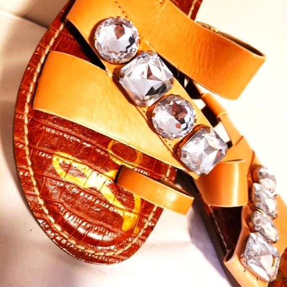 SAM EDELMAN LG. Crystal Emb.Leather Sandal-NEW-8.5 - Picture 3 of 9